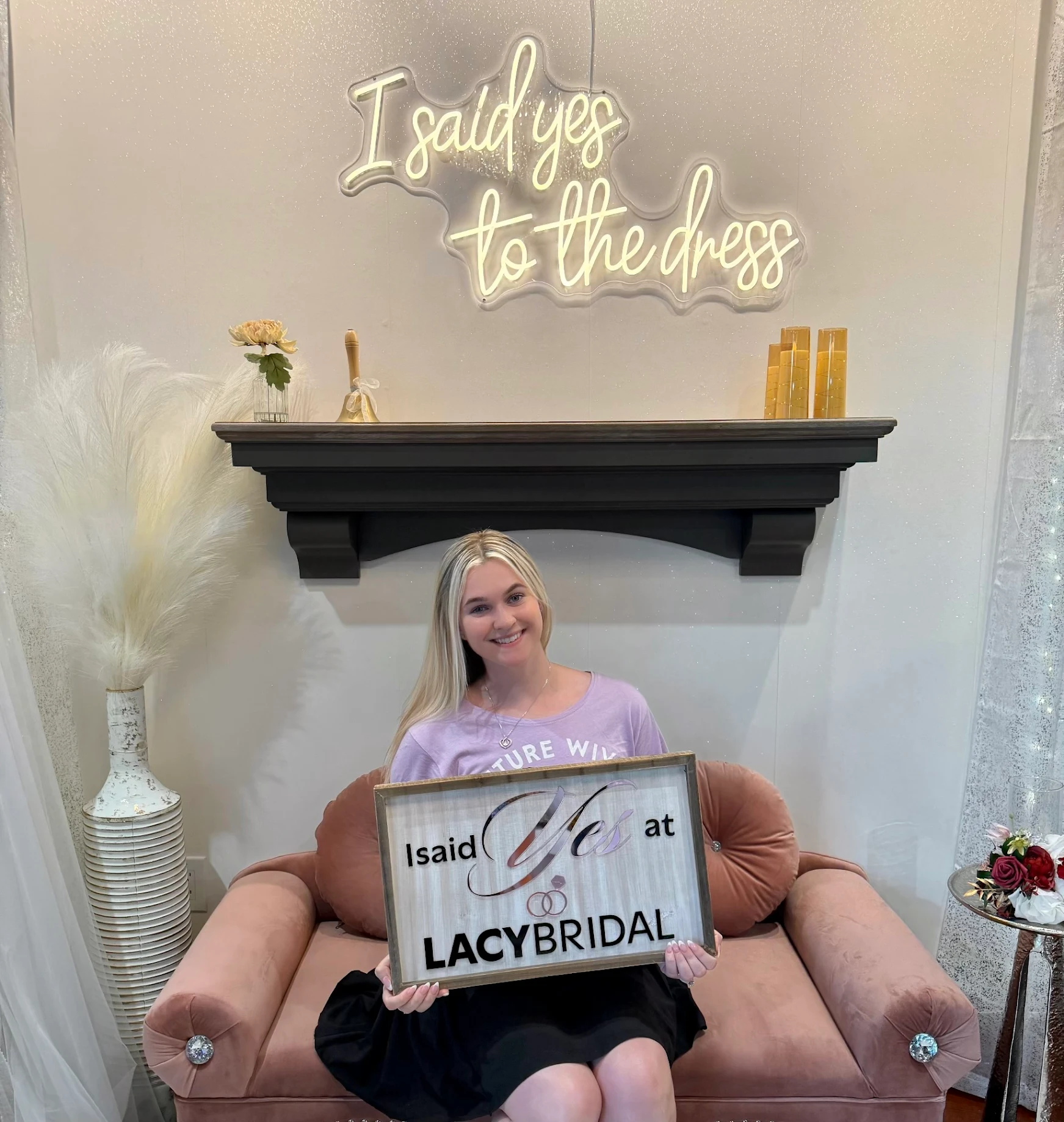 Claire Hall travels from Dallas to Lacy Bridal San Antonio