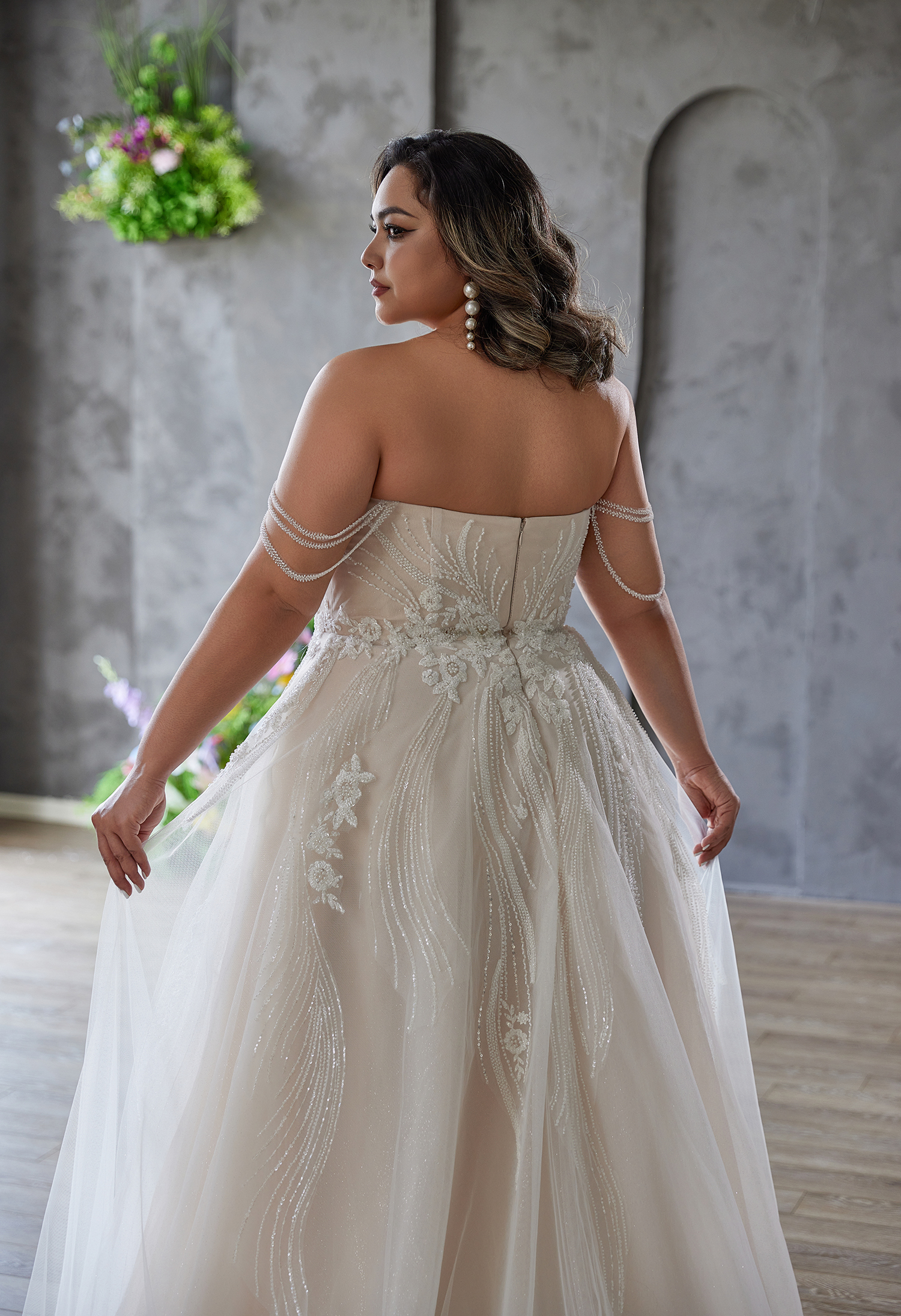 Tulle Wedding Gown with Beaded Embroidery - wedding dress at Lacy Bridal San Antonio