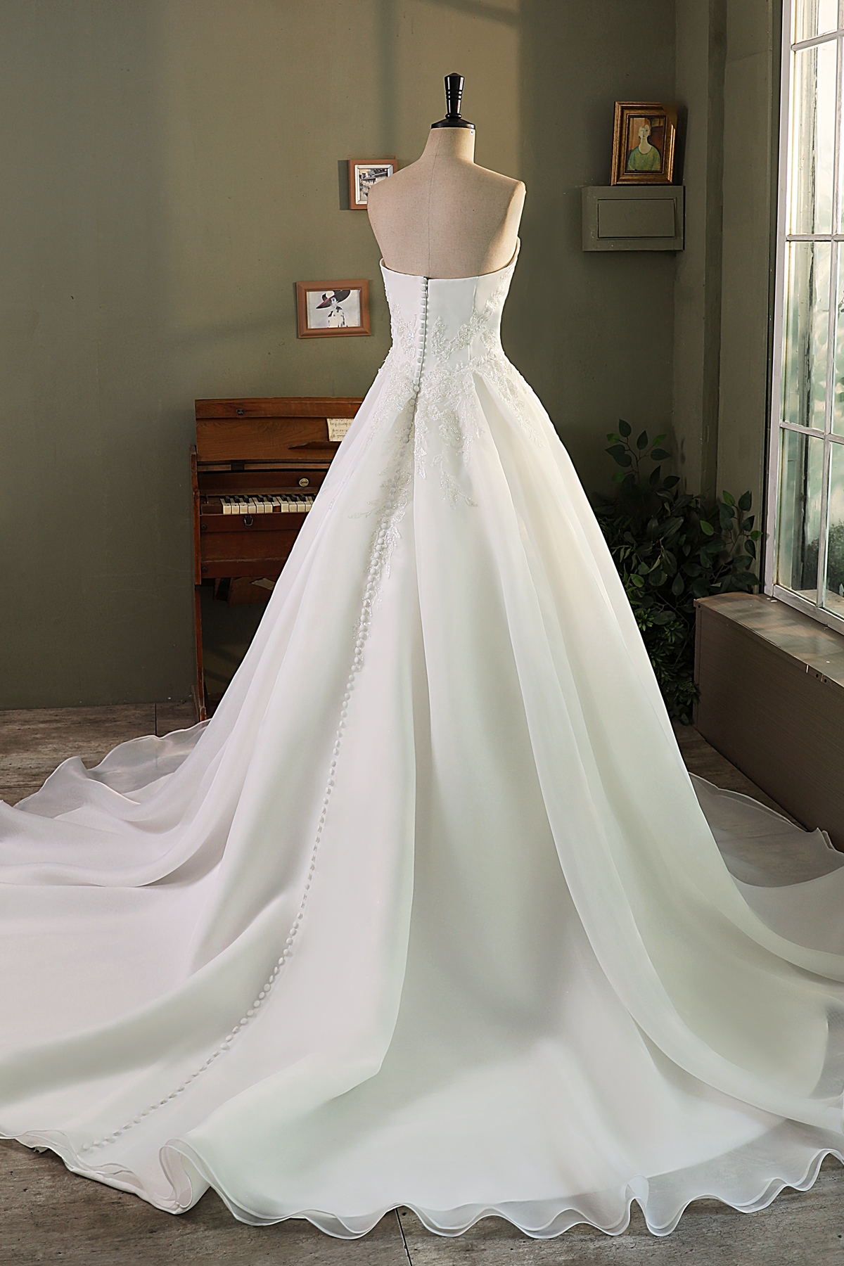 Dreamy Chiffon Drop Waist Wedding Dress - wedding dress at Lacy Bridal San Antonio