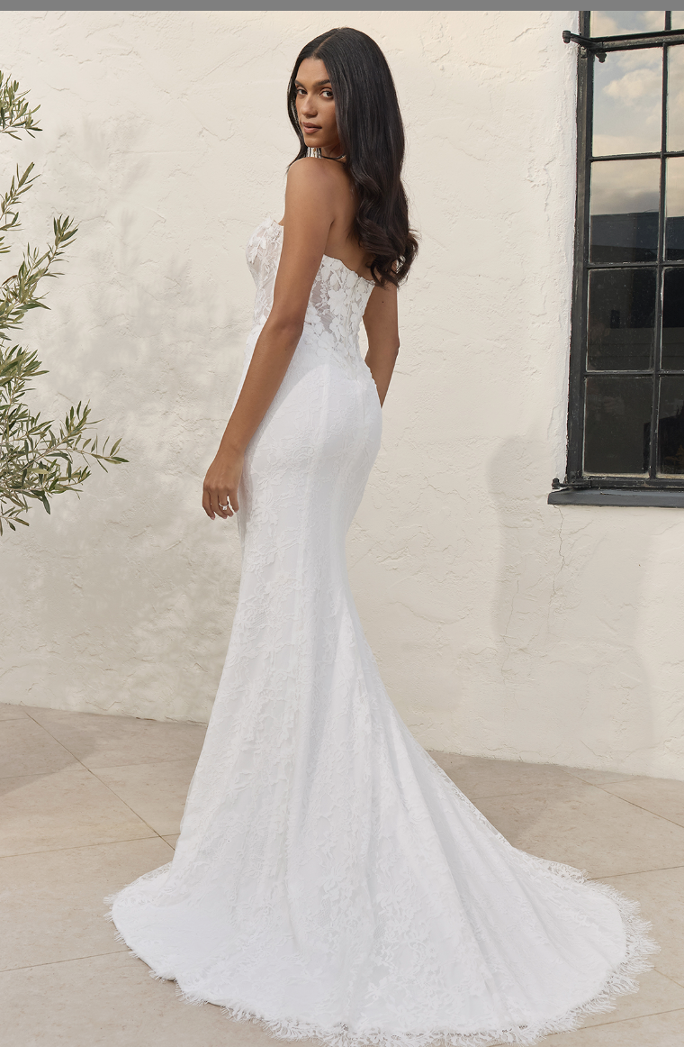 Fit and Flare Chantilly Lace Wedding Gown - wedding dress at Lacy Bridal San Antonio