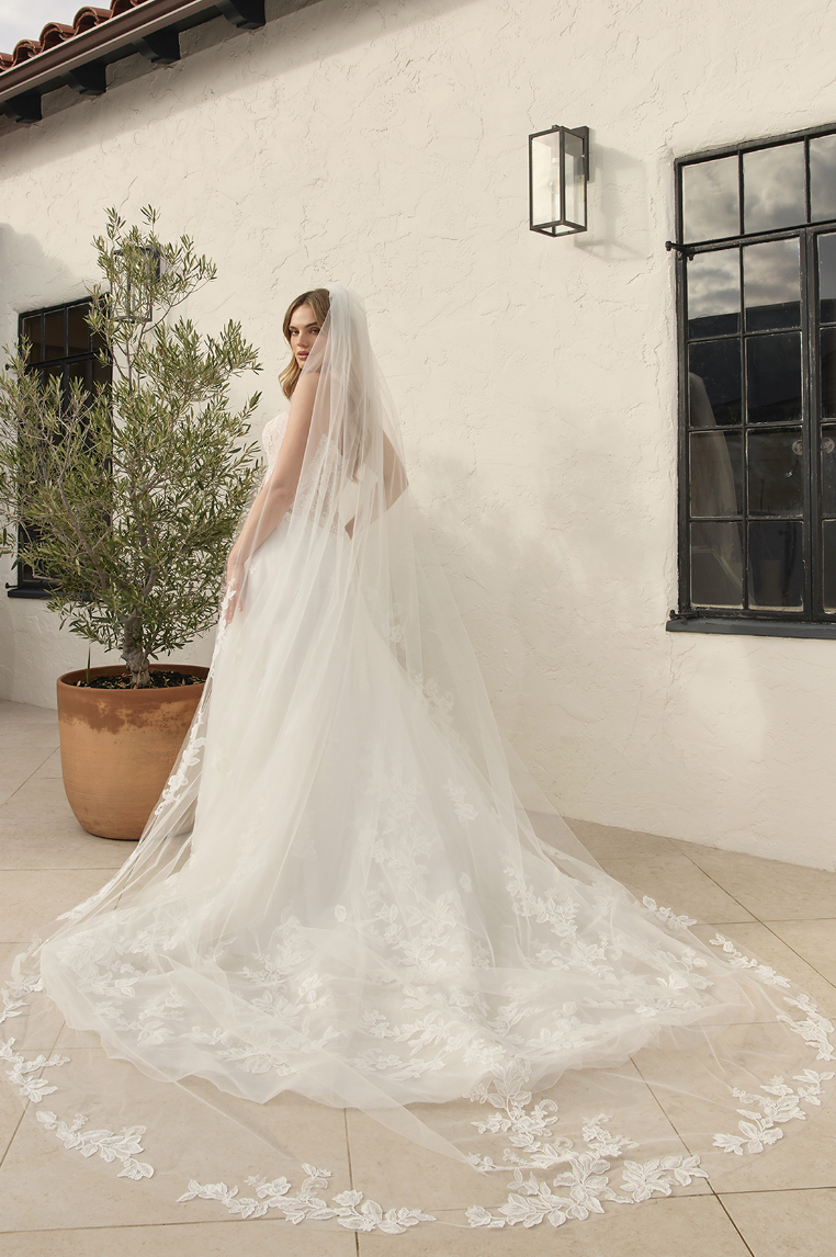 A-Line Drop Waist Lace Wedding Gown - wedding dress at Lacy Bridal San Antonio